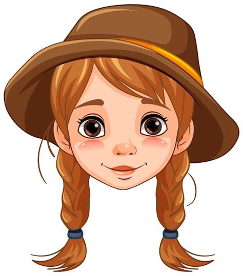 Jolie Femme Blonde Avec Des Tresses Et Un Chapeau Vecteur Gratuite