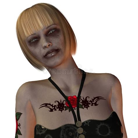 Portrait Of A Tattooed Blonde Woman Stock Illustration Illustration Of Wife Lonely