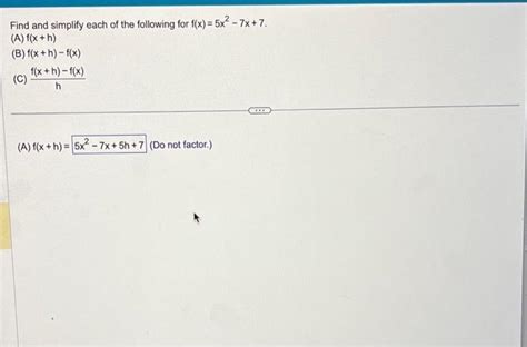 Solved Find And Simplify Each Of The Following For Chegg