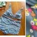 Vintage S Blue Floral High Waisted Bikini Swimsuit Size Small Etsy