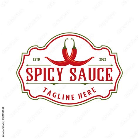 Hot Sauce Logo Design Spicy Food Cayenne Pepper For Restaurant Sauce Industry Food Products