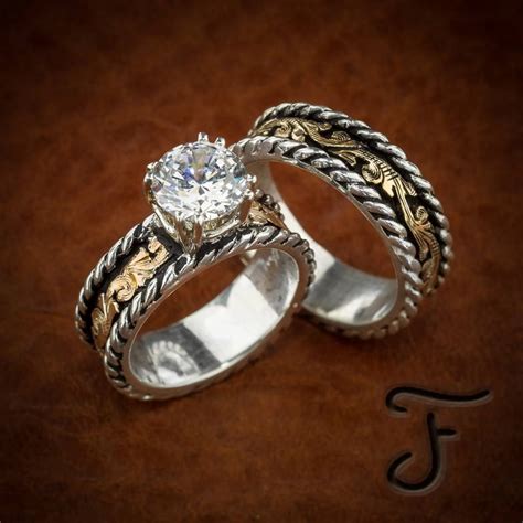 Fanning Jewelry Western Wedding Rings Sets Western Wedding Rings