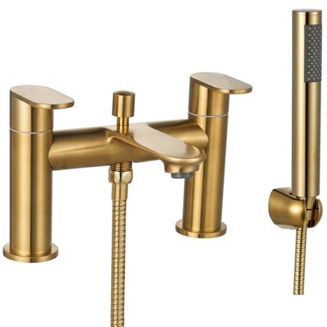 Niagara Albury Brushed Brass Modern Deck Mounted Bath Shower Mixer Tap