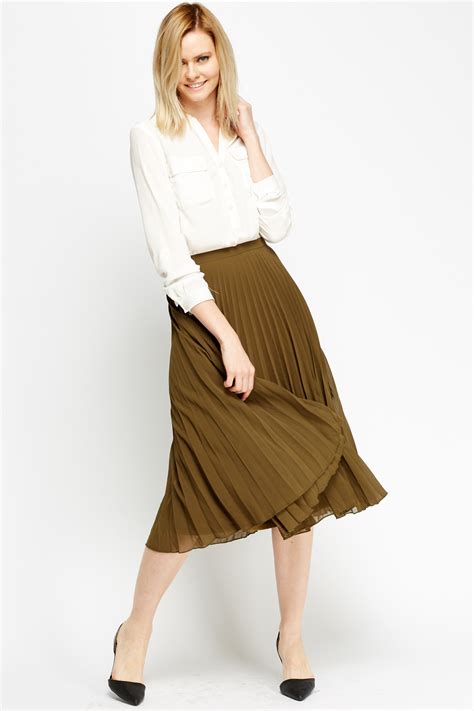 Pleated Midi Skirt Jaselarandom