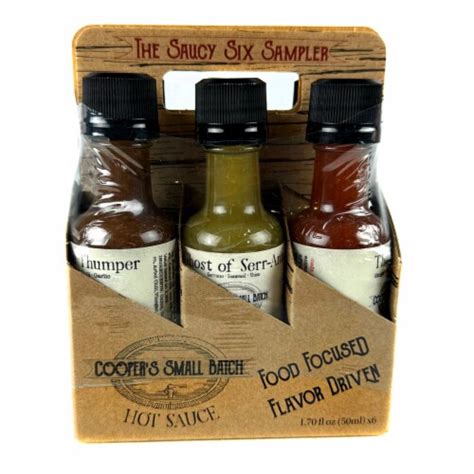 Cooper S Small Batch Saucy Six Sampler Hot Sauce Pack Gift Set Flavor Driven 1 Pack Kroger
