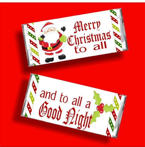 Santa Christmas Candy Bar Wrapper Printable Diy Party Mom