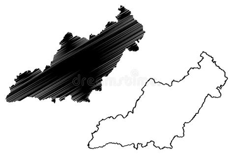 Jalore District Rajasthan State, Republic of India Map Vector Illustration, Scribble Sketch ...