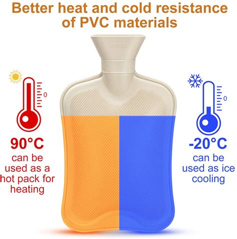 EXTSUD Hot Water Bottles L Capacity Cooling Cold Hot Water Bottle With Pure Natural Rubber