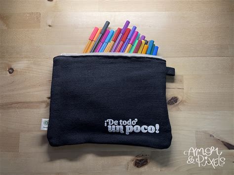 Bilingual Messaging Zippered Pouch. English and Spanish Messaging Bag