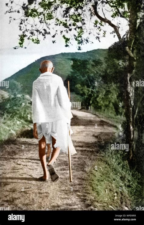 Mahatma Gandhi Con Bastone Immagini E Fotografie Stock Ad Alta