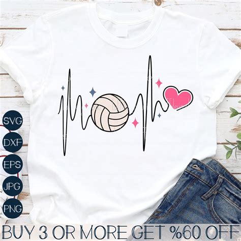 Volleyball Heartbeat Svg Volleyball Mom Svg Volleyball Png Game Day