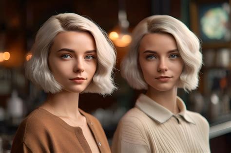 Zwei junge blonde Mädchen porträtieren ein neuronales Netzwerk das von der KI erzeugt wurde