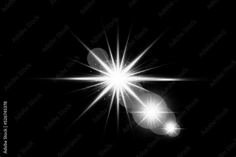 white digital lens flare  black background stock illustration adobe