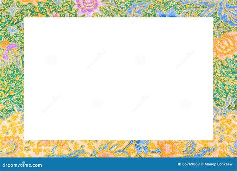 Batik Cloth Frame On White Background Stock Image Image Of Decorative