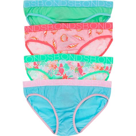 Bonds Girls Underwear Bikini Briefs Size Or Assorted Pack Woolworths