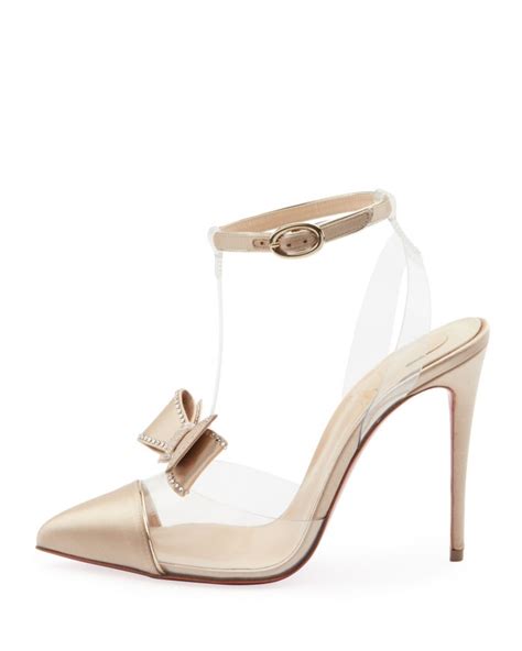 Christian Louboutin Naked Bow Red Sole Pumps Shoes Post