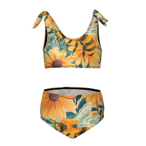 Bee Daisy Flower Girl S 2 Piece Bikini Set Beach Sport Swimsuit Swimwear 10 12Y150cm Walmart