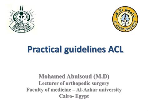 ACL, AAOS guidelines for practice | PPT