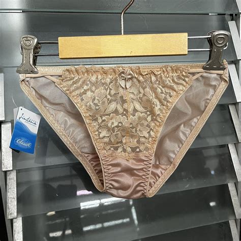 Vintage Rare Panties Nylon Lace Sheer Bikini Low Wais Gem