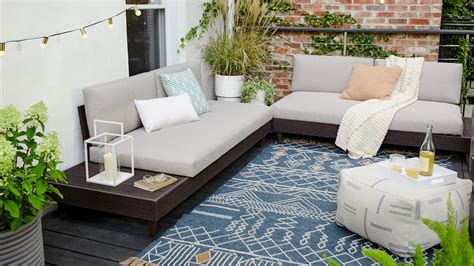 Portside Low Outdoor 3 Piece L Shaped Sectional W Corner Coffee Table