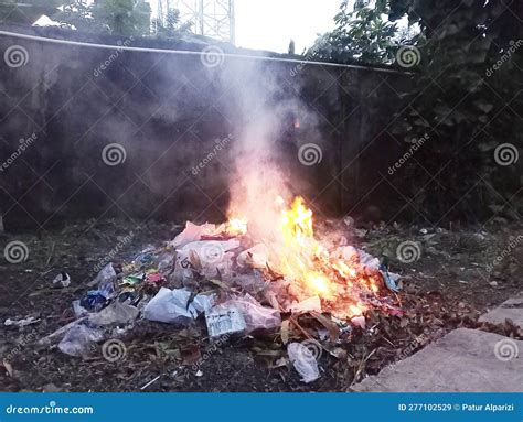 Burning Garbage Can Cause Pollution Stock Image - Image of garbage ...