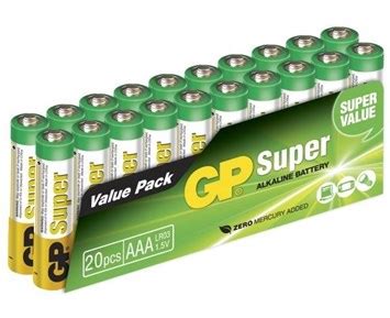 GP Super Alkaline AAA batteri, 24A/LR03, 20-pac... | NetOnNet
