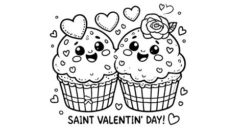 page de coloriage de la Saint-Valentin - Observer