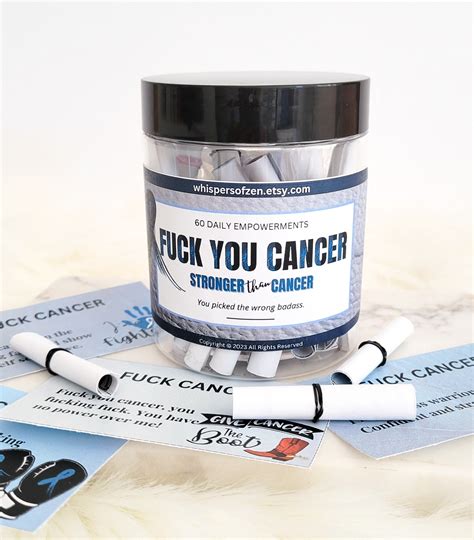 Cancer Gifts Fuck You Cancer Daily Affirmation Cards Jar Get Well Soon Mens Gift Gift For