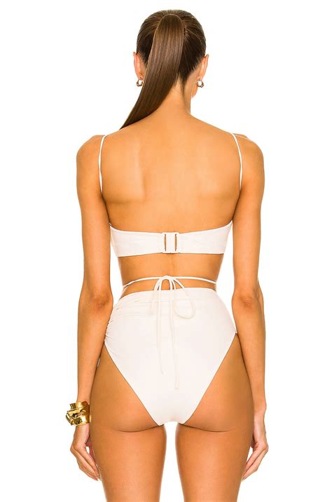 Magda Butrym Wrap Tie Bikini Top In Cream Fwrd