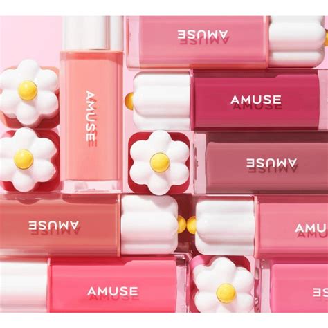 Amuse 小雛菊款 水潤光澤不沾杯唇釉 POMELO NUDE 04 蝦皮購物