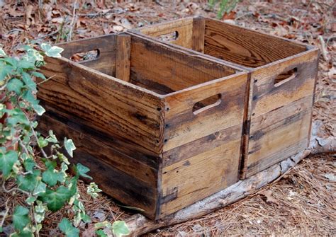 Set of Medium Provincial Wooden Crates from Reclaimed Wood/ Vintage
