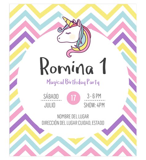 Invitacion Unicornio