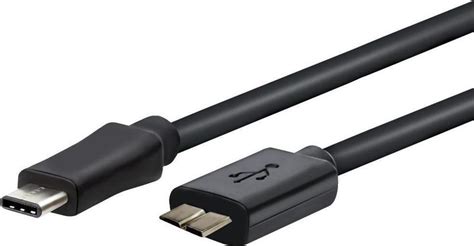 Promate Regular USB 3 1 Cable USB C male micro USB B male Μαύρο 1m