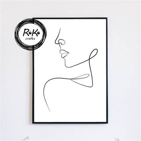 Naked Woman Black And White Sketch Line Art Etsy