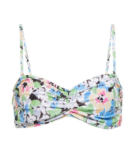 Floral Bikini Top In Multicoloured Ganni Mytheresa