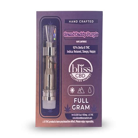 Bliss Grand Daddy Purple Vape Cartridge Bliss Wellness Market