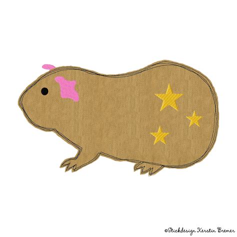 Meerschweinchen Doodle Stickdatei Sterne KerstinBremer De