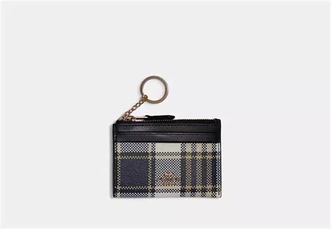 Coach® Mini Skinny Id Case With Garden Plaid Print