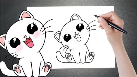 Como Desenhar Um Gato Fofo Kawaii Youtube