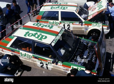 Lancia and Fiat Jolly Club Totip car park assistance Stock Photo - Alamy