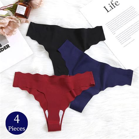 WarmSteps PCS Women S Panties Set Silk Satin Thongs Seamless Female Underwear Sexy Lingerie