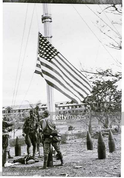 American Flag Lowered By Japanese After Us Surrender News Photo Getty