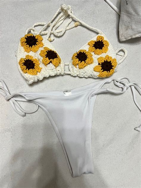 Sunflower Crochet Bikini On Carousell