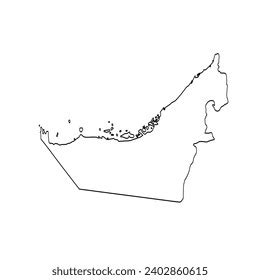 Simple Outline Map United Arab Emirates Stock Vector Royalty Free