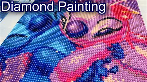 Diamond Painting Timelapse Lovely Lilo And Stitch Diamond Art Youtube