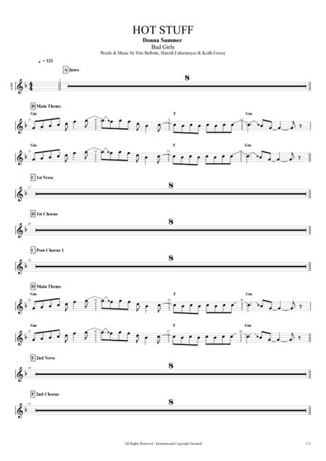 Hot Stuff Tab By Donna Summer Guitar Pro Full Score MySongBook
