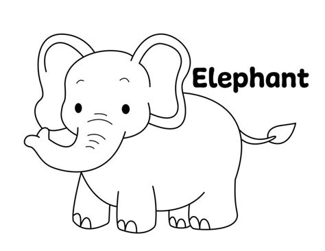 Playful Elephant Coloring Page for Kids