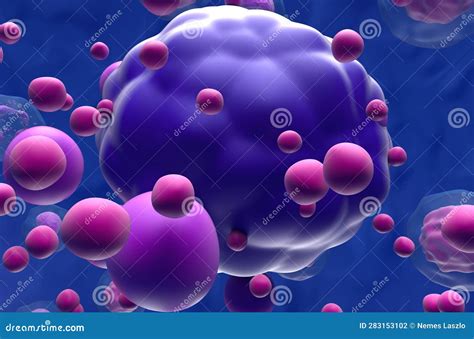 Multiple Myeloma Cells Cluster In The Blood Flow Extra Closeup View