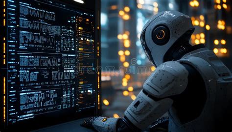 Medical AI Robot Analyzes Patient Data on Futuristic Interface in ...