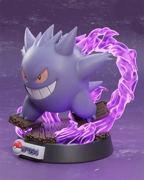 Pokemon Gengar 3D Model Print File Gengar Figure Stl Gengar Statue